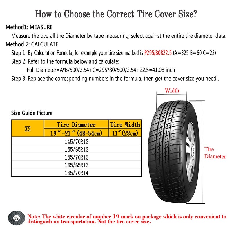 Moonet Tire Covers for RV Wheel (4 Pack Black), Oxford Waterproof UV Sun Protectors for Motorhome Boat Trailer Camper Van SUV, Fits Tire Diameter 19"-21" & Tire Width 11" - Image 3